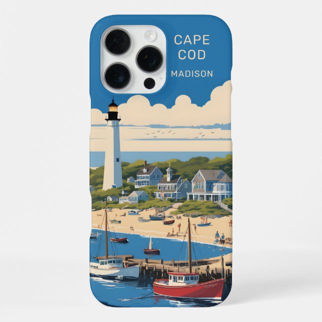 Coque iPhone Nom personnalisé Cape Cod Massachusetts (Verso)