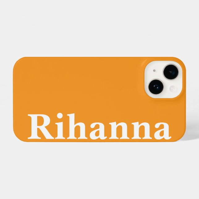 Coque iPhone Nom personnalisé Couleur orange simple minimale cl (Verso Horizontal)