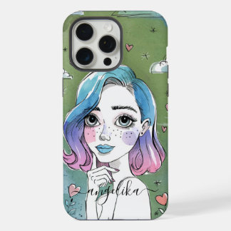 Coque iPhone 15 Pro Max Nom personnalisé de la fille peinte