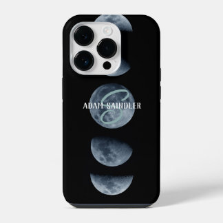 Coque Pour iPhone 14 Plus Nom personnalisé de phase lunaire Galaxie noire Es