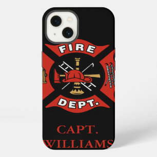Etui iPhone 13 Nom personnalisé de pompier du service d'incendie