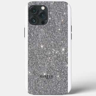 Etui iPhone 13 Pro Max Nom personnalisé Dégradé de Parties scintillant d'