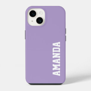 Coque Pour iPhone 14 Nom personnalisé élégant moderne de couleur lavand