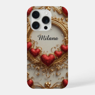 Coque iPhone 15 Pro Nom personnalisé Élégant Royal Romantique Glamour