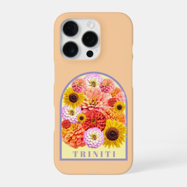 Coque iPhone Nom personnalisé en arche florale  (Verso)