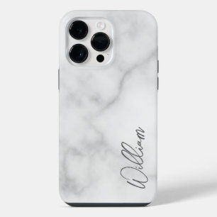 Coque Pour Pour iPhone 14 Pro Max Nom personnalisé en écriture moderne en marbre bla