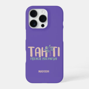 Coque iPhone 16 Pro Nom personnalisé et couleur Tahiti