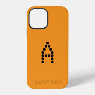 Coque iPhone 12 Nom personnalisé et police Smart Monogram sur fond
