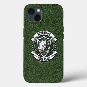 Etui iPhone 13 NOM personnalisé Golfer Golf Club Turf Clubhouse