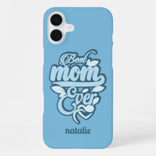 Coque iPhone 16 Plus Nom personnalisé "Meilleure maman de tous les temp
