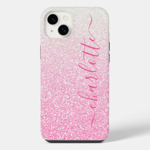 Nom personnalisé moderne rose pailleté girly chic