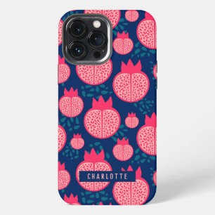 Etui iPhone 13 Pro Max Nom personnalisé Motif Grenade Moderne Bleu Marine