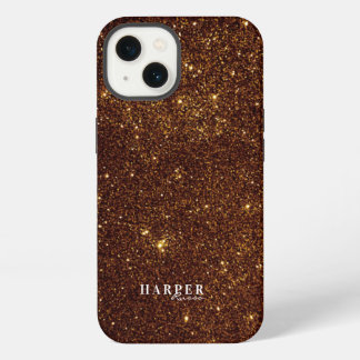 Etui iPhone 13 Nom personnalisé Parties scintillant or Coque-coqu
