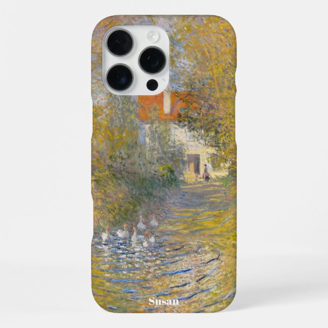 Coque iPhone Nom personnalisé Paysage de Monet pour elle (Verso)