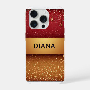 Coque iPhone 15 Pro Nom personnalisé Peinture qui goutte rouge