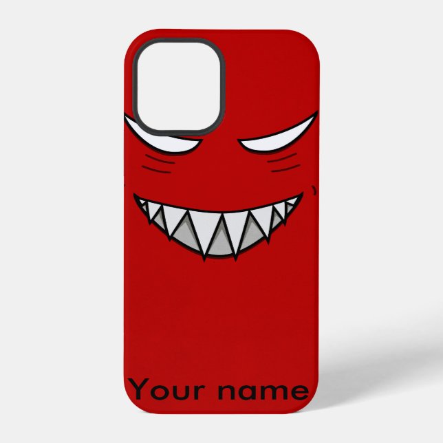 Coque iPhone Nom personnalisé Rictus Rouge Évil (Verso)