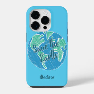 Coque Pour iPhone 14 Plus Nom personnalisé Sauver la Terre