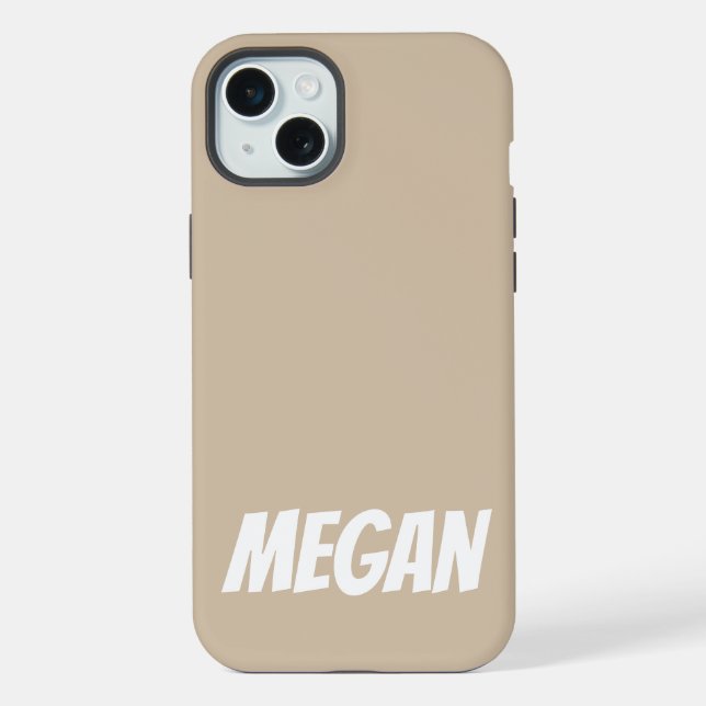 Coque iPhone Nom personnalisé simple élégant moderne monogramme (Verso)