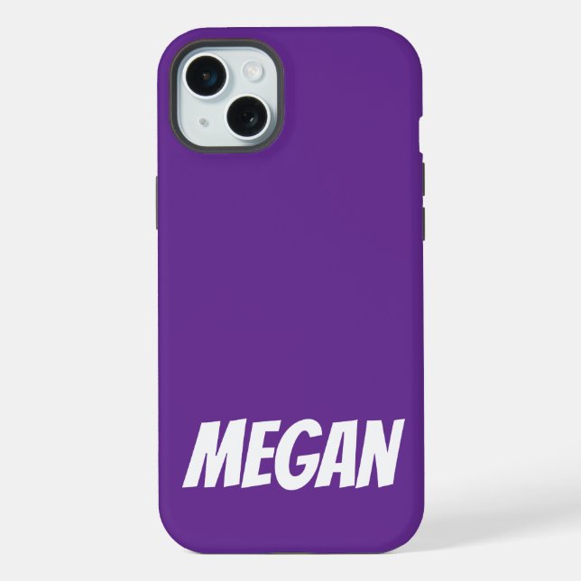 Coque iPhone Nom personnalisé simple élégant moderne monogramme (Verso)