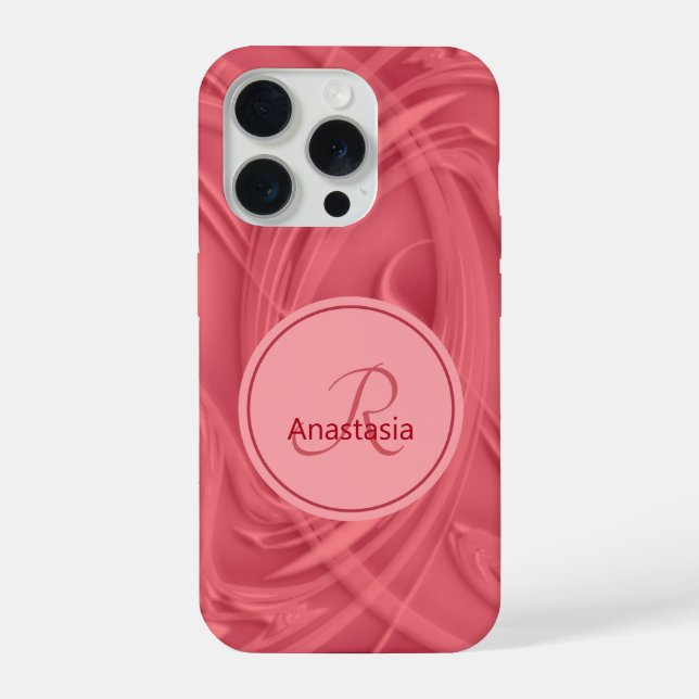 Coque iPhone Nom personnalisé Steaks Shadow Artwork rouge (Verso)