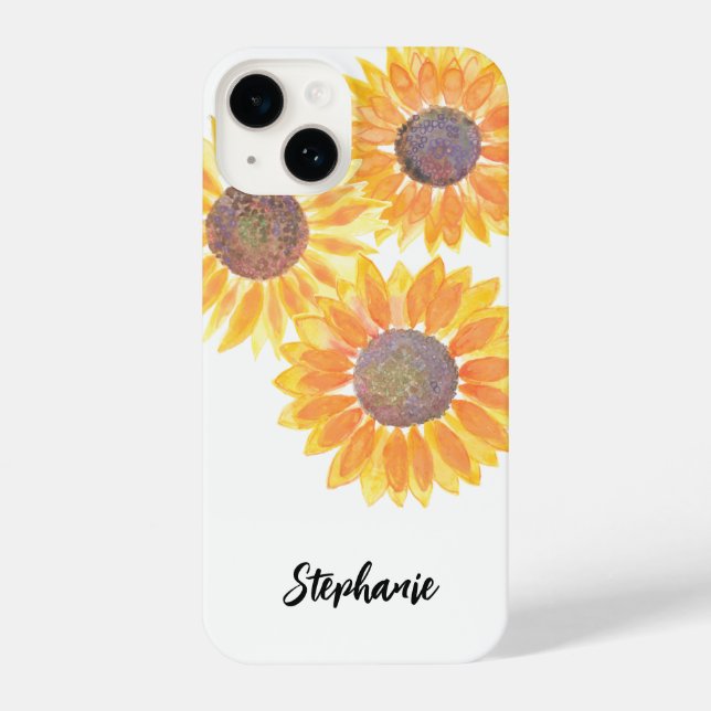 Coque iPhone Nom personnalisé Sunfleurs (Verso)