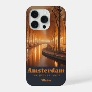 Coque iPhone 15 Pro Nom personnalisé / Texte Amsterdam