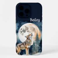 Nom personnalisé Wolf Wolves Howling at the Moon