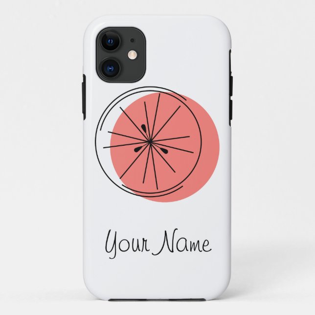 Coque iphone "Nom" rose Citrus (Dos)