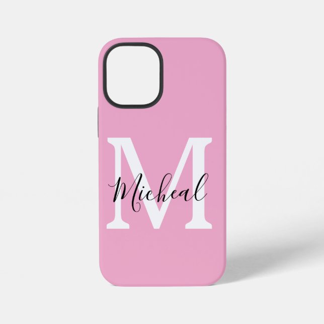 Coque iPhone Nom Rose Élégant Personnalisé (Verso)