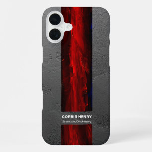 Coque iPhone 16 Plus Nom Rouge Abstrait Texturé Résistant