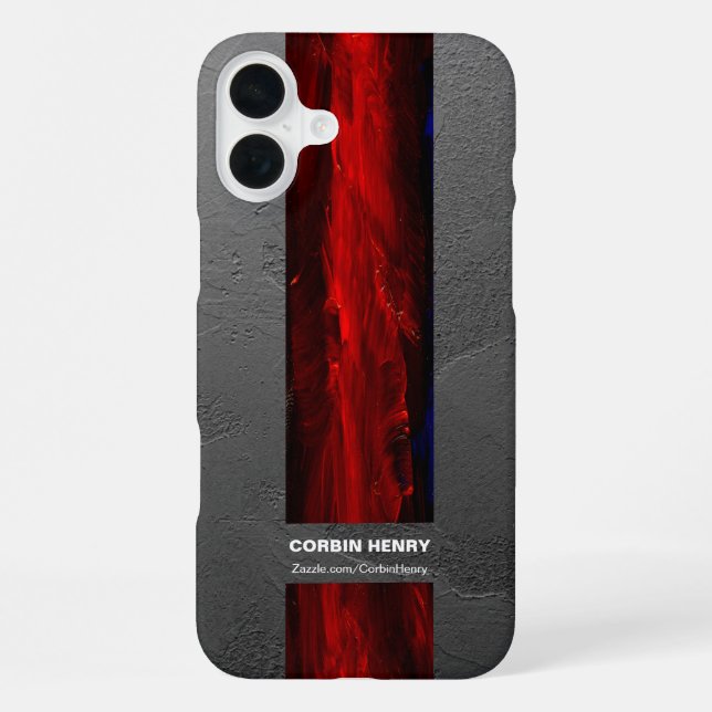 Coque iPhone Nom Rouge Abstrait Texturé Résistant (Verso)