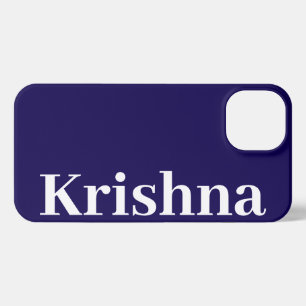 Etui iPhone 13 Nom simple Monogramme minimal moderne bleu foncé