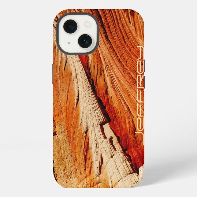 Coque iPhone Nom sud-ouest robuste Brown Tan Abstrait (Verso)