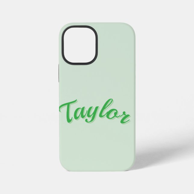 Coque iPhone Nom Taylor En Vert, (Verso)