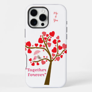 Coque iPhone 16 Pro Max Noms de couple personnalisés ensemble arbre d'amou