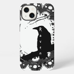 Etui iPhone 13 Noms de dentelle de corbeau B & W & gris Goth