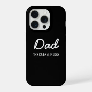 Coque iPhone 15 Pro Noms de enfants modernes pour papa Fête des Pères