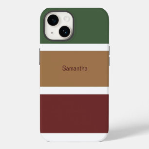Coque Pour iPhone 14 Noms Personnalisés Blocs de Couleurs d'Automne