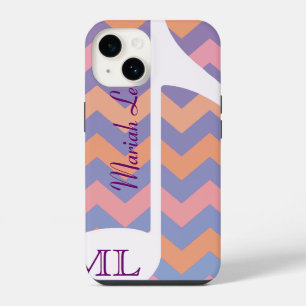 Coque Pour iPhone 14 Note de musique personnalisable & chevron