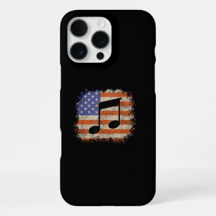 Coque iPhone 16 Pro Max Note de musique pour les hommes cadeau drapeau amé