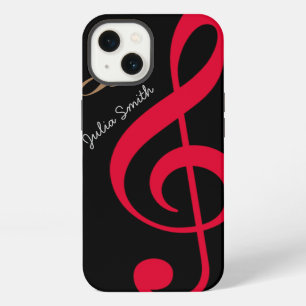 Etui iPhone 13 note de musique rouge personnalisée