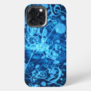 Etui iPhone 13 Pro Max Notes de musique Blue Glow