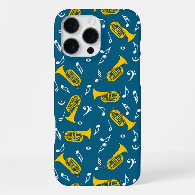 Coque iPhone Notes de musique de baryton en marche Clefs de fa (Verso)