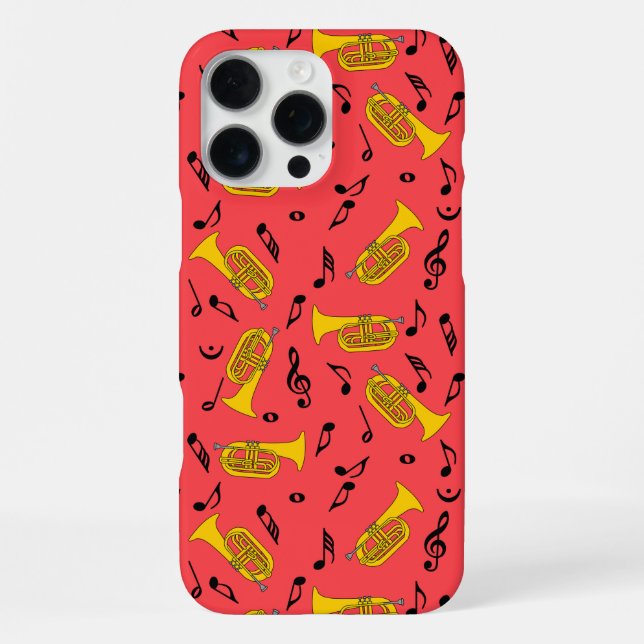 Coque iPhone Notes de musique de baryton en marche clés de sol (Verso)