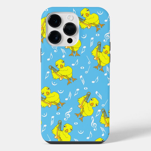 Coque iPhone Notes de musique de poulet trombone (Verso)