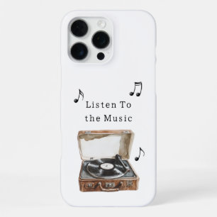 Coque iPhone 16 Pro Max Notes de musique de tourne-disque