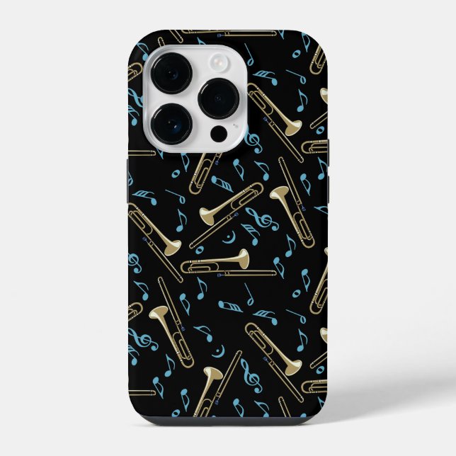 Coque iPhone Notes de musique de trombone  (Verso)