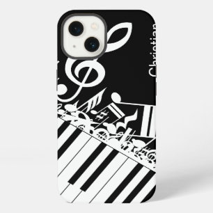 Etui iPhone 13 Notes de musique et touches de piano personnalisée