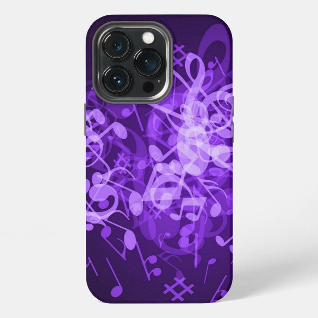 Coque iPhone Notes de musique lueur violette   (Dos)