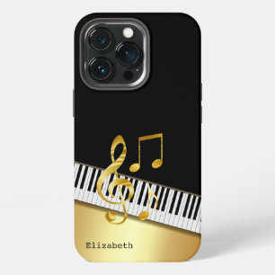 Etui iPhone 13 Pro Notes de Musique, Touches de Piano Élégantes Moder